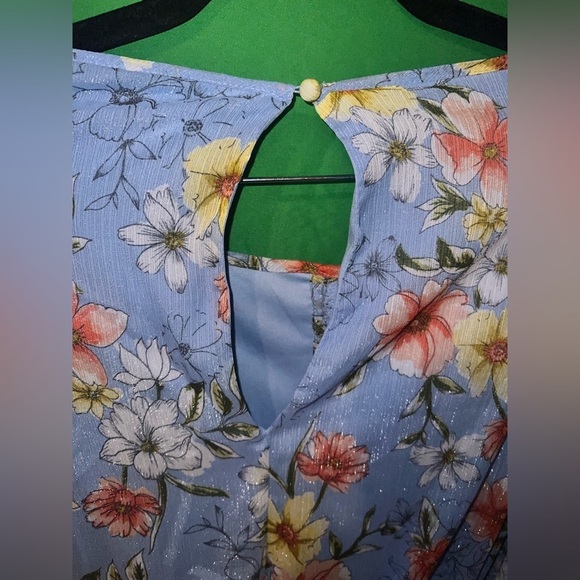 Calvin Klein Floral Blue Dress size 14W - Picture 6 of 9